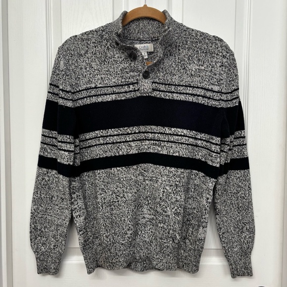 Croft & Barrow Marled Knit Sweater | Men’s M | Button Mock Neck - Picture 8 of 8